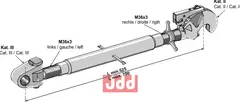 Komplet topstang. - Cat. III/II John Deere