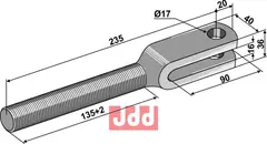 Gaffel for spindel M 24x3 venstre gjenge