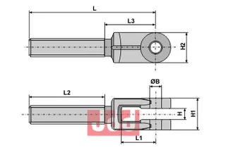 Gaffel for spindel M30x1,5