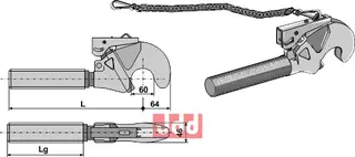 Top hook M30x3,5 M30x3,5, max 120 PS