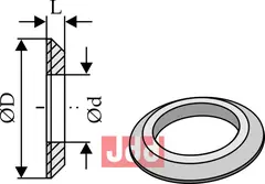 Avstands ring for løftearms krog