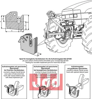 Krog for frontlift halv automatisk Cat.II