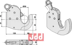 Krog for løftearm - Cat. II Claas/Renault