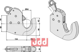 Krog for løftearm - Cat. III Claas/Renault
