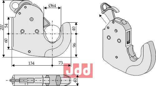 Fangekrog for hurtigkobler - Cat. III - JDD Utstyr