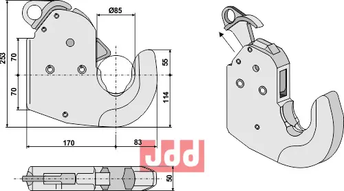 Fangekrog for hurtigkobler - Cat. IVS - JDD Utstyr