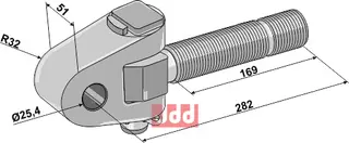 Svingbar topplenke M36x4 M36x4, kategori II, 200 PS