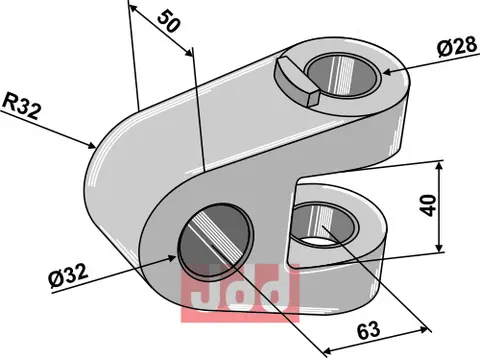 Led for topstangs ende - &#216;32