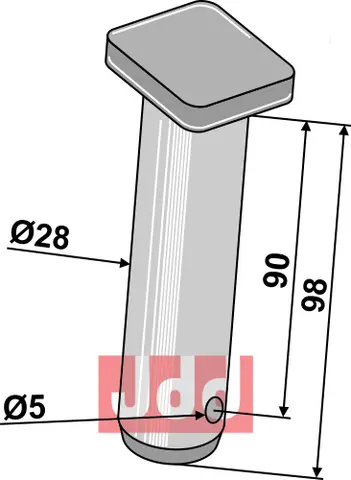 Kat II Bolt &#216;28 x 87mm effektiv lengde Kategori 2 bolt &#216;28mm, lengde 90