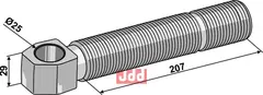 Spindel for topstangs led Ø25