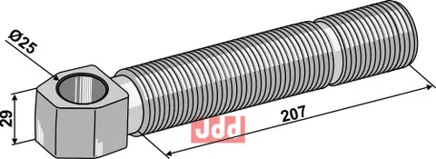 Artikulerende spindel Ø25 M36x3, linksgewinde