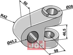 Led for topstangs ende - Ø45,2