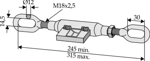 Stabilisatorstrammer M18 x 2,5 L 245-315 mm