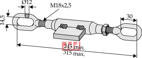 Bardun strammer for stabilisator - JDD Utstyr