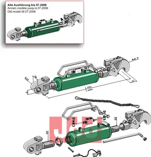 Hydraulisk topstang m. klo og kryssledd