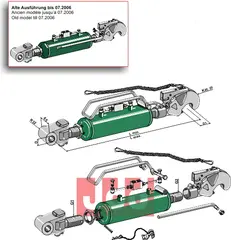 Hydraulisk topstang m. klo og kryssledd New Holland