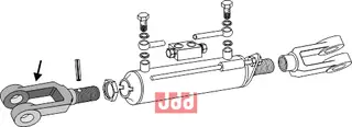 Gaffel med utv. gjenge for hydraulisk topstang