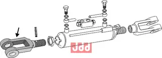 Gaffel med utv. gjenge for hydraulisk topstang