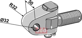 Toppstags ende med kryssledd traktorside M36x3