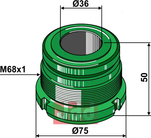 Top omløper for cylinder 63/36 - JDD Utstyr
