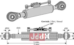 Hydraulisk topstang m. kuleender