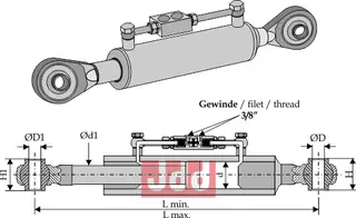 Hydraulisk topstang m. kuleender