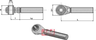Herdede stenger M27x3 for overlenker M27x3, lengde 150mm, kategori I