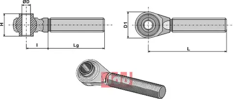 Herdet topplenke M30x3 II, 230mm avstand, 160mm lengde