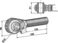 Toppstagende M42x3 med kule