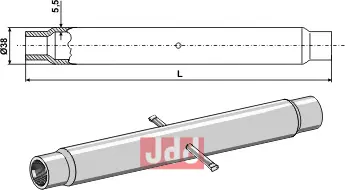 Rør for topstang  M 24 x 2,5 - JDD Utstyr