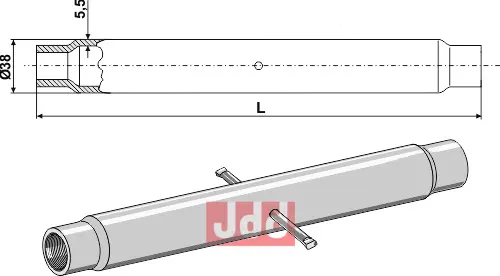 Rør for topstang  M24x3 - JDD Utstyr