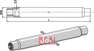 Rør for topstang  M 24 x 3