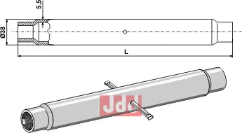 Rør for topstang  M 24 x 3 - JDD Utstyr