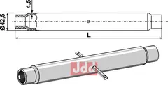 Rør for topstang  M27x3