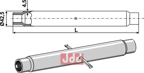 Rør for topstang  M27x3 - JDD Utstyr