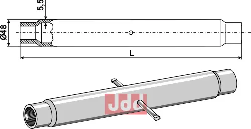 Rør for topstang  M 30 x 3,5 - JDD Utstyr
