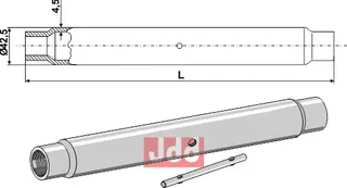 Rør for topstang  M30x3,5