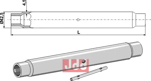 Rør for topstang  M30x3,5 - JDD Utstyr