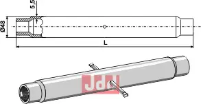 Rør for topstang  M 30 x 3,5 - JDD Utstyr