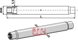 Rør for topstang  M 30 x 3,5 - JDD Utstyr