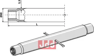 Rør for topstang  M 30 x 3,5 - JDD Utstyr