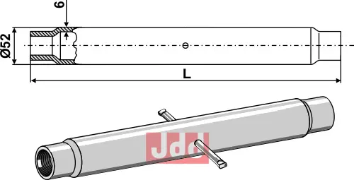 Rør for topstang  M36x3 - JDD Utstyr