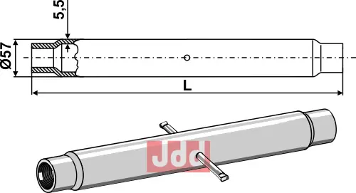 Rør for topstang  M 30 x 3,5 - JDD Utstyr