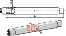 Rør for topstang  M 40 x 3