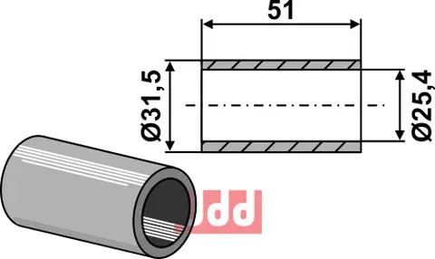 Reduksjons foring for topstag III til II Reduksjon fra kategori 3 til 2 innvendig