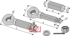 Trekk-krok&#248;ye med T&#220;V godkjennelse Innvendig &#216;50mm, lengde 390mm