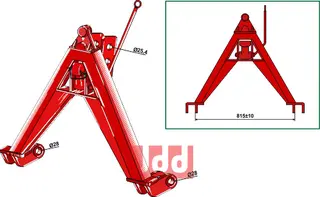 Triangel ramme traktordel Kat II  vekt 35.5 kg