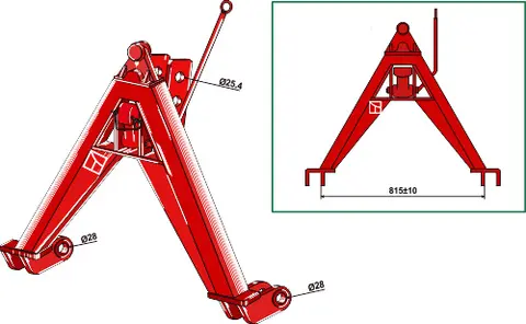 Kat. II A-ramme traktordel
