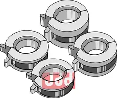 Justerings clips  sett med 4stk For stempelstang Ø30mm - Ø38mm