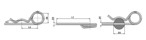 Fjærsplint DIN 11024 hull Ø4,0 L1 64